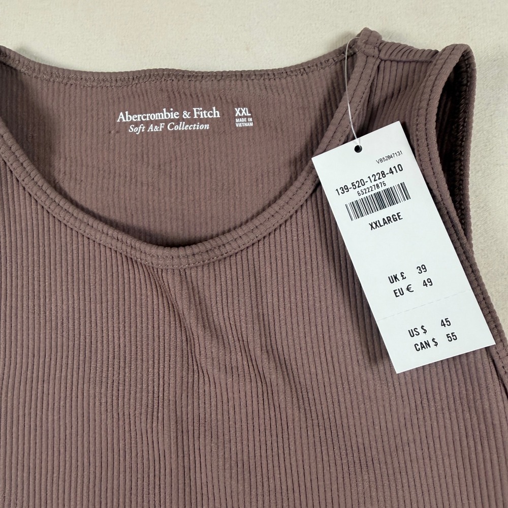Abercrombie & Fitch XXL Soft A&F Ribbed Tank Bodysuit Brown NWT $45 Minimalist - Picture 2 of 12
